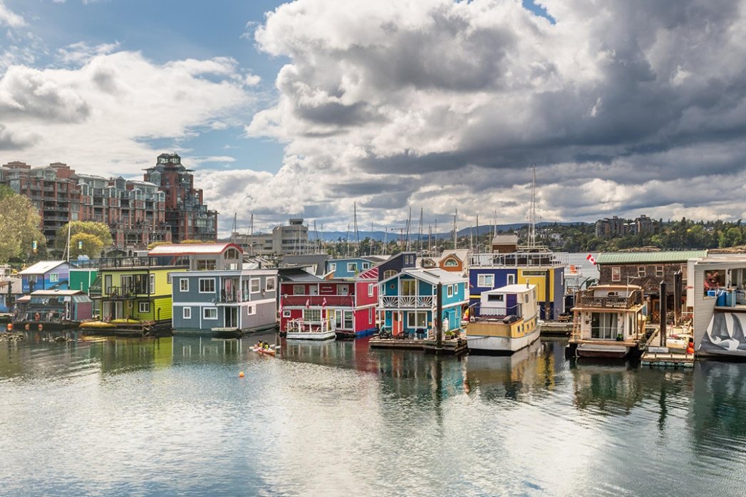 Les maisons flottantes colorées de Fisherman’s Wharf, à Victoria